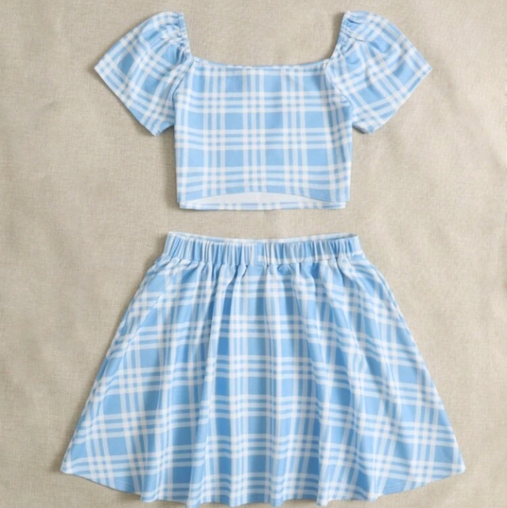 Girls Plaid 2 Piece